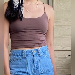 Brown spaghetti strap top